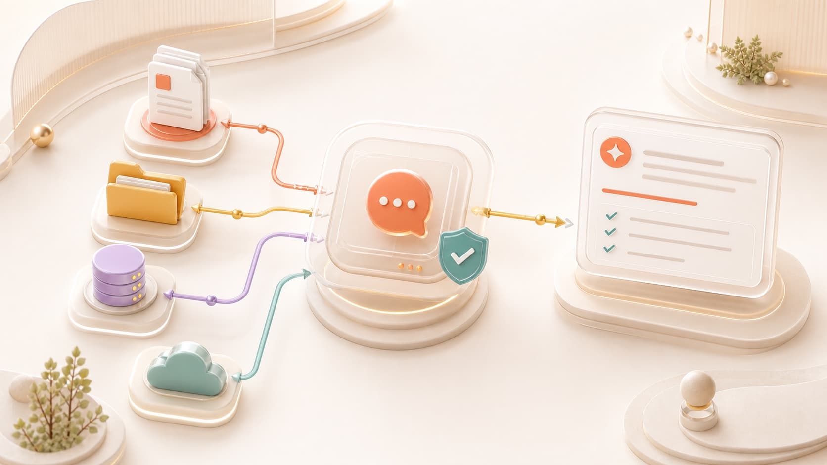 Secure enterprise AI assistant connected to trusted documents, folders, databases, and cloud sources